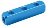 06MAN BSPT Female Manifold Blue Annodised